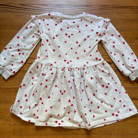 Carter's light gray red hearts valentine long sleeve sweater dress SIZE 5T - Picture 6 of 6